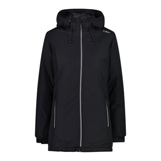 CMP Winterjacke Long Fix Hood (gefütterte Ripstop-Jacke) schwarz Damen
